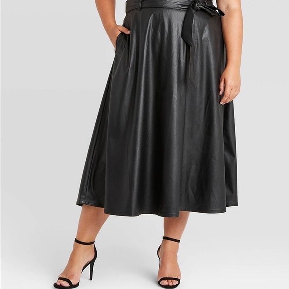 Who What Wear X Target Faux Leather Midi Skirt - Picture 1 of 6